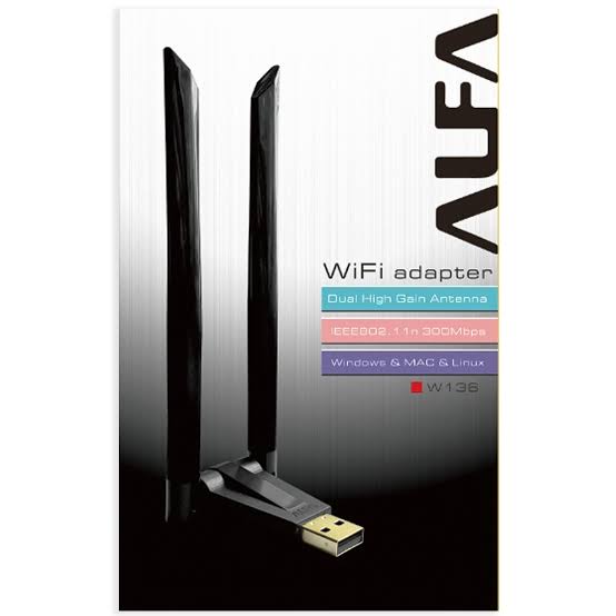 Alfanet W136 300 Mbps Kablosuz USB 802.11N Wifi Adaptör Çift Antenli