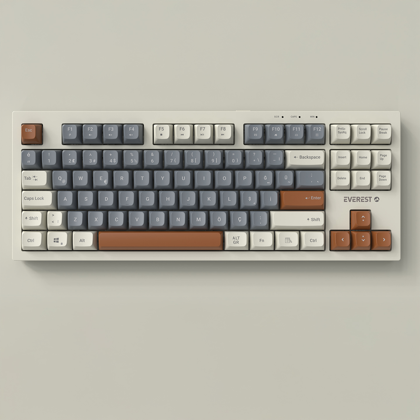 Everest KB-98 SILENT TKL Gri Mavi/Gri/Kahve Rainbow Q Membrane Klavye