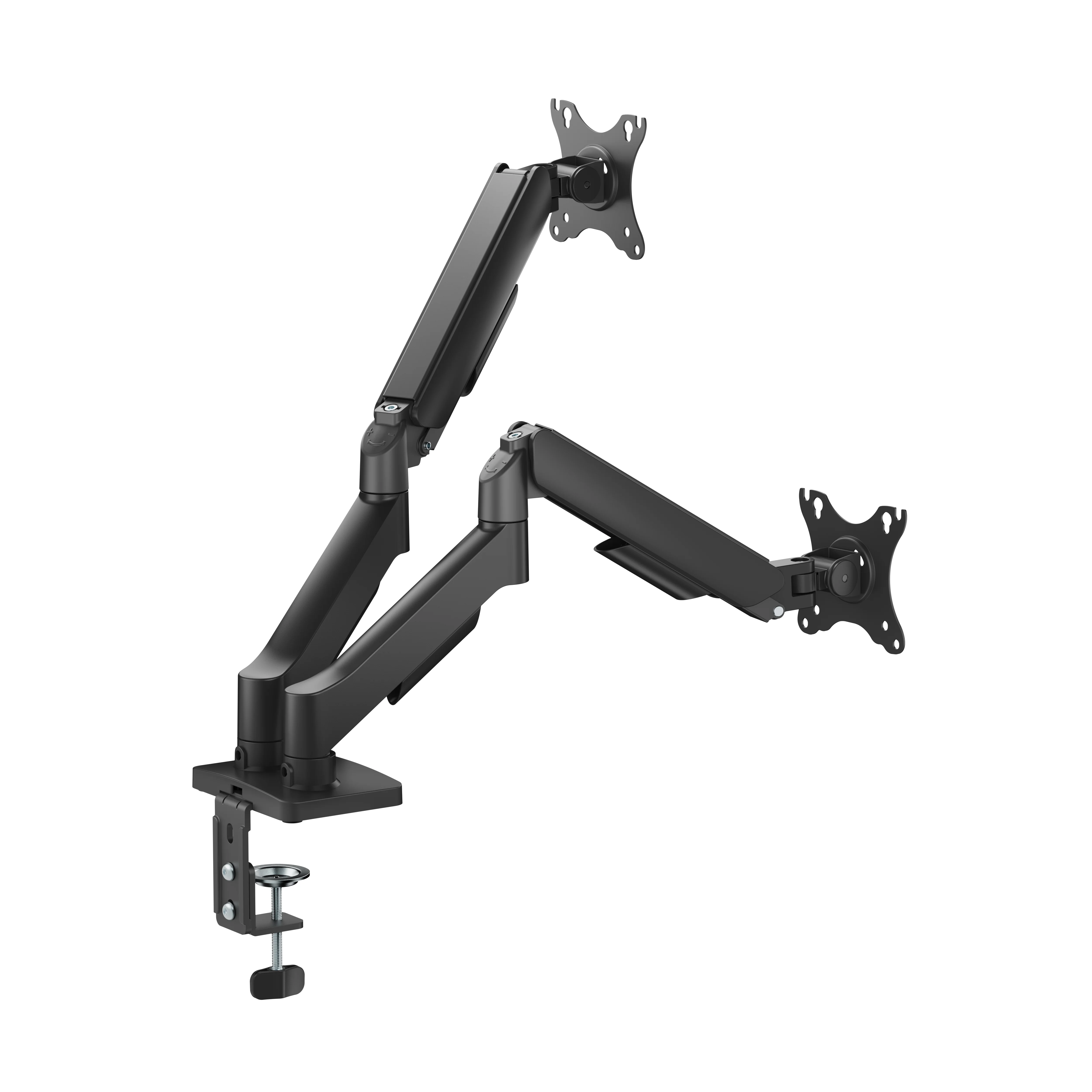 Siyah 17-27 " Çift Kol Amortisörlü Vesa Monitör Standı