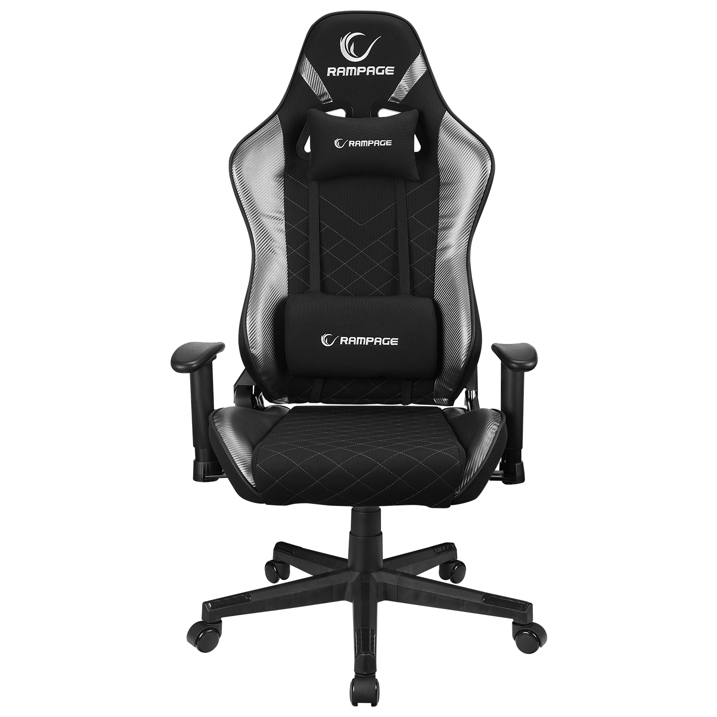 Rampage KL-R83 CARBON Üst Seviye Terletmez Kumaş Gri/Siyah Gaming Oyuncu Koltuğu