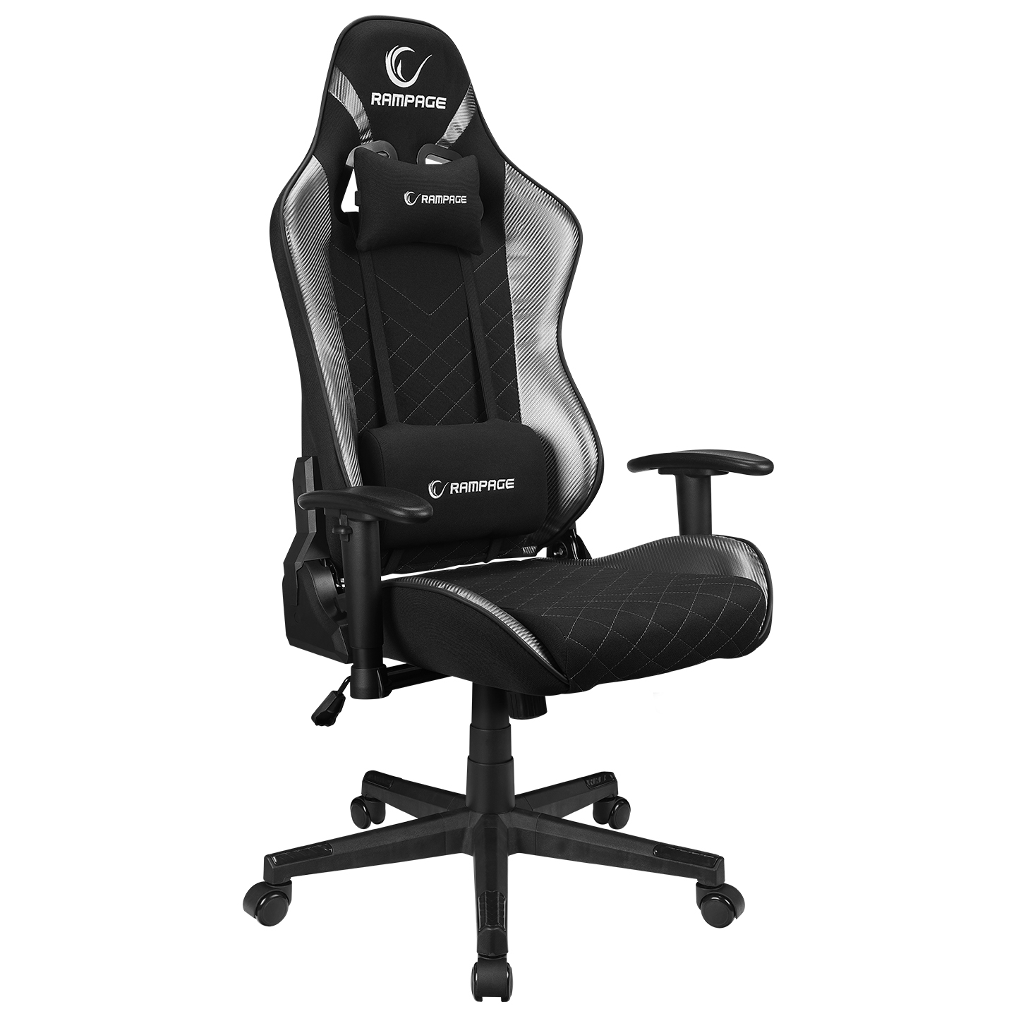 Rampage KL-R83 CARBON Üst Seviye Terletmez Kumaş Gri/Siyah Gaming Oyuncu Koltuğu