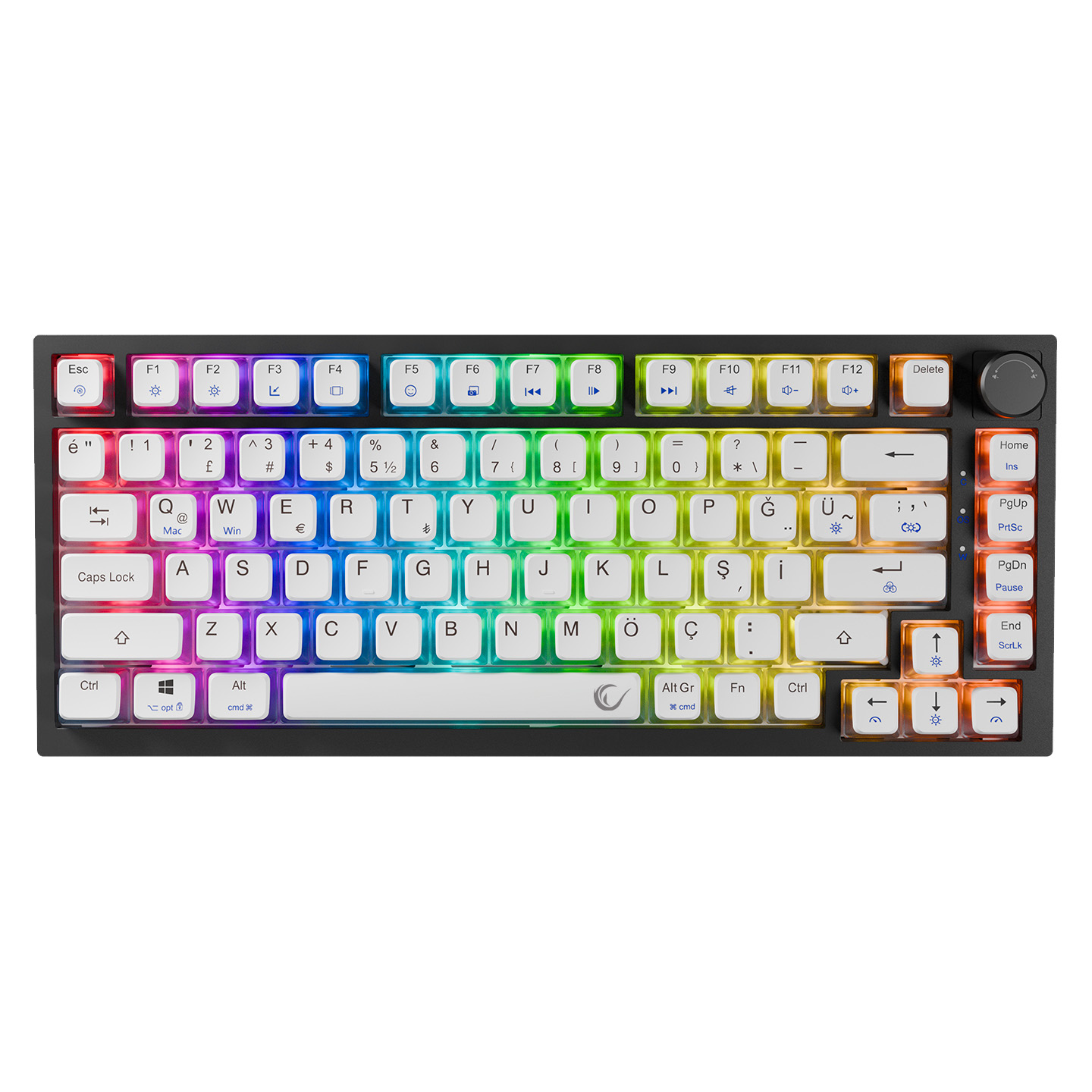 Rampage ZENITH PRO Siyah Hot Swap 8000 Hz Gasket Manyetik RGB Rapid Trigger Gateron Switch Q Dye-Sub PBT Pudding Keycap
