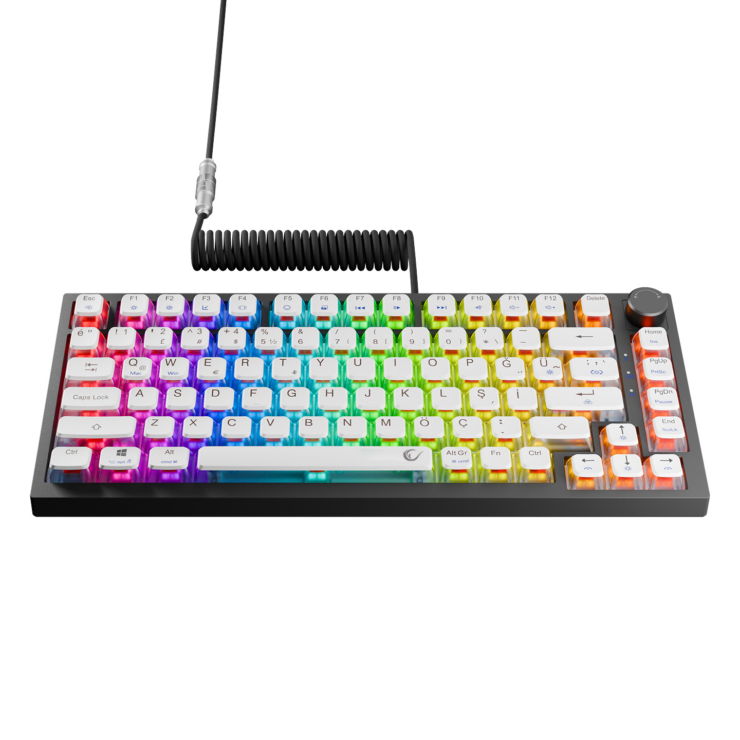 Rampage ZENITH PRO Siyah Hot Swap 8000 Hz Gasket Manyetik RGB Rapid Trigger Gateron Switch Q Dye-Sub PBT Pudding Keycap