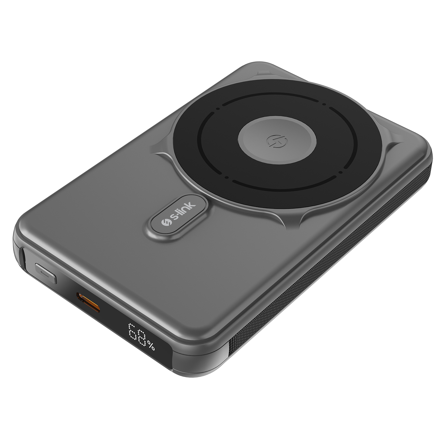 S-link MG120 10000mAh PD20W + QC3.0 18W 15W Magsafe + Watch Gri LCD Taşınabilir Pil Şarj Cihazı Powerbank